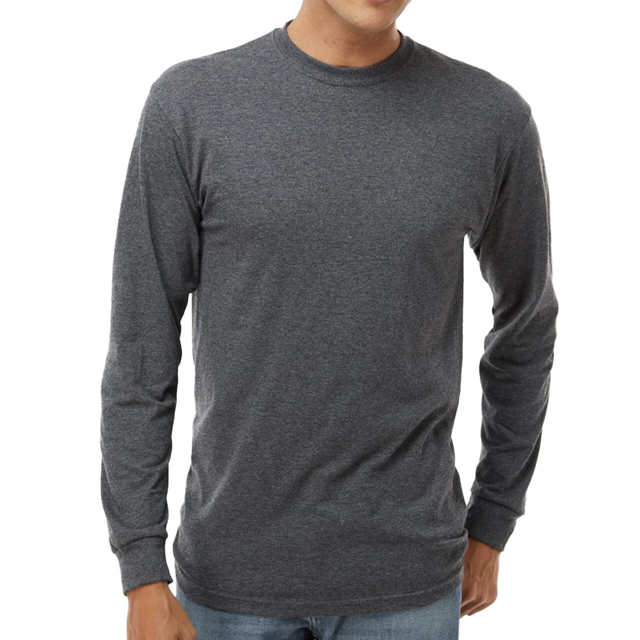 M&O- Gold Soft Touch Long Sleeve T-Shirt, Heavy Cotton Crewneck Adult tee for Men.